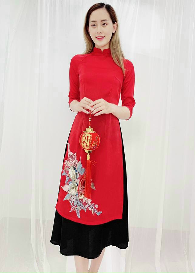 Set Áo Dài Cách Tân Đính Họa Tiết  - AL72